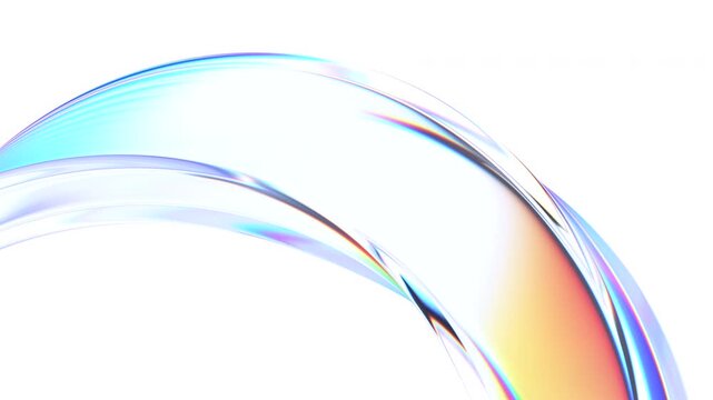 Abstract background design, iridescent glass shape, 4k seamless looping animation, 3d render