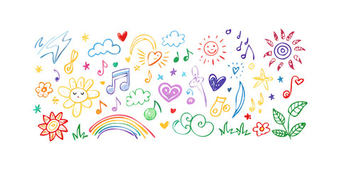 Colorful Doodle Elements doodles whimsical