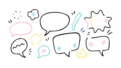 Colorful Hand Drawn Speech Bubbles communication conversation