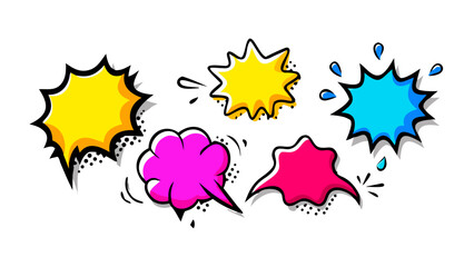 Comic style speech bubbles pop art graphic design
