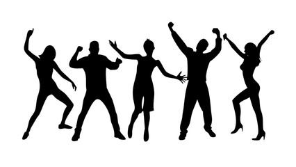 Energetic man dancing silhouette movement