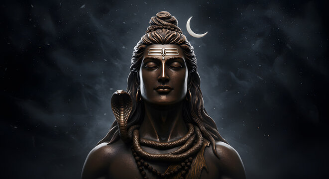 Majestic statue of the hindu god lord shiva a concept for maha shivaratri festival worship religion culture tradition art and spiritual celebration