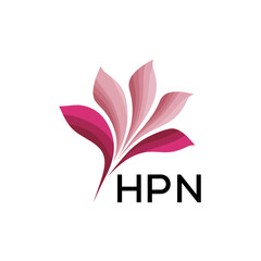 Obraz premium HPN Modern Pink Floral Logo Design on White Background, HPN Later Logo, Creative Nature-Inspired Logo Concept Isolated on White, 