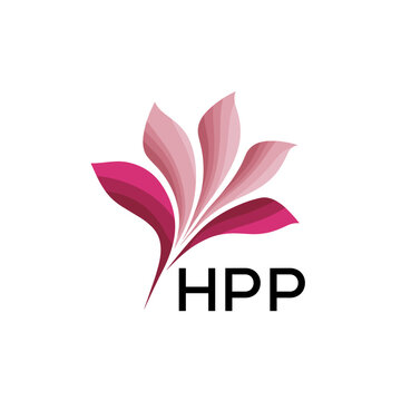 HPP Modern Pink Floral Logo Design on White Background, HPP Later Logo, Creative Nature-Inspired Logo Concept Isolated on White, 
