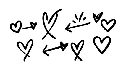 Hand drawn arrow collection with directional pointers