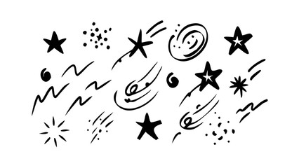 Hand drawn collection of motion lines graphic abstract