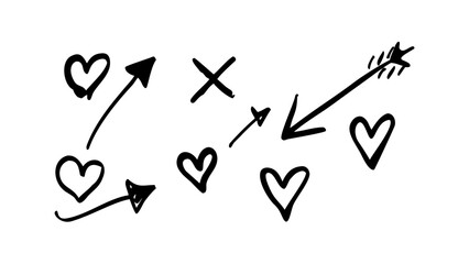 Hand drawn directional arrows graphic symbol