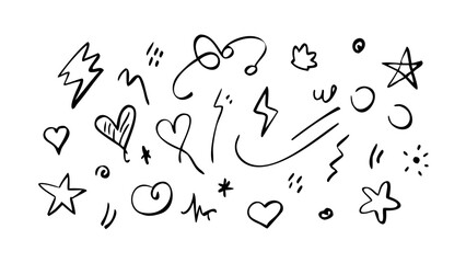 Hand Drawn Doodle Heart with Arrow love romance