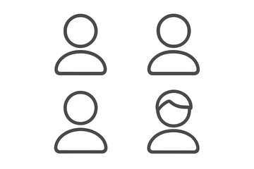 Minimalistic User Avatar Icon Pictogram for Web Design, Mobile Apps, Social Media, Banners, Profiles, and Digital Cards Vector Illustration with Transparent Background