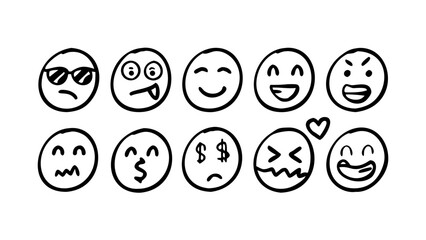 Hand Drawn Smiley Faces happy doodle