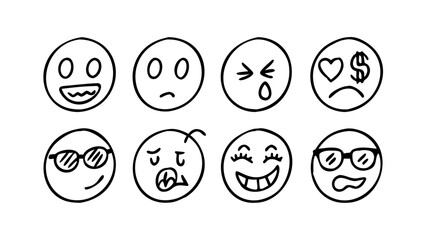 Hand Drawn Smiley Faces happy smiling