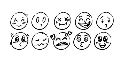 Happy Smiling Emoji Faces cheerful