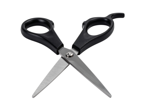  Classic Stainless Steel Scissors, Front View, Isolated on White Background