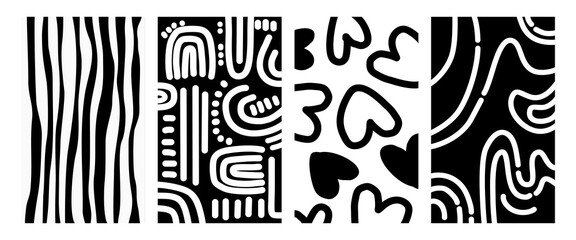 Set of trendy Memphis geometric patterns. Modern basic shapes arrow, triangle, circle, zigzag, spiral, wavy lines. Cool abstract background, retrostyle. Cute kid doodle design