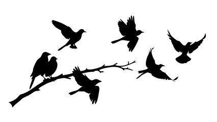 Minimalist Black Silhouette of a Dog animal