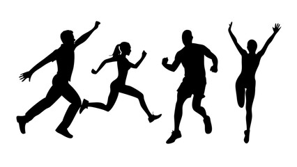 Minimalist Black Silhouette of a Human Hand vector