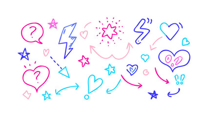 Neon Hand Drawn Doodle Icons vector