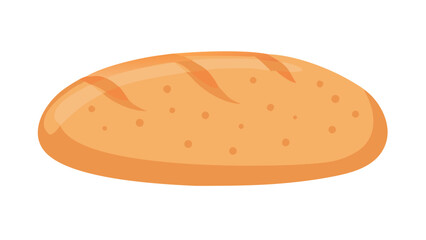 Oval bread loaf with scoring baked crust