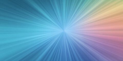A soft gradient of blue, purple, and pink light rays emanates from a central point.