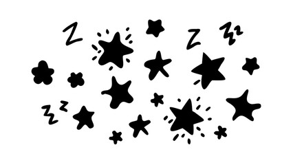 Playful Doodle Comic Set black white