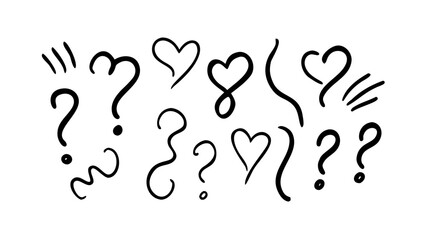 Question Mark Heart Silhouette symbol love