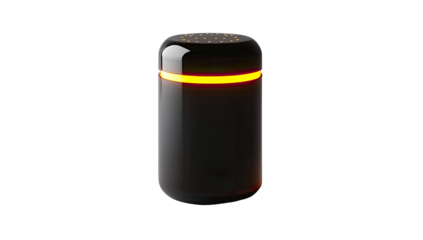 Sleek black cylinder with glowing ring