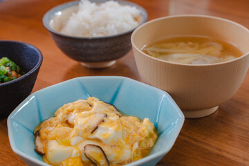 Dinner with hamburger steak / ハンバーグの夕食
