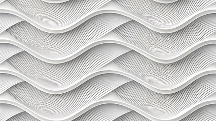 Elegant White Wavy Lines Pattern Abstract Background for Creative Design and Modern Interiors with Smooth Curves and Subtle Textures
