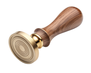 Vintage Brass and Wooden Wax Seal Stamp