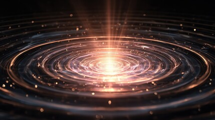 Obraz premium Cosmic Energy Vortex: A captivating display of celestial dynamism, with concentric circles converging toward a brilliant core, representing the energy of a universe.