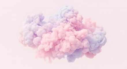Fototapeta premium Soft pastel pink and purple smoke cloud on a light background