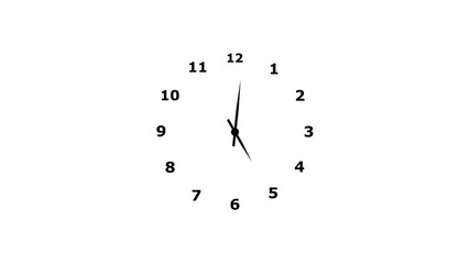 Clock 24 hours 7 days open. Seamless. Text numbers. White clock looping 3d Animation Time on clock is going fast. clock icon with moving arrows in 12 hour loop. - Powered by Adobe