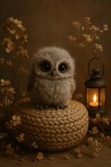 Obraz premium Fluffy Owl Serenity
