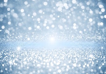 Abstract blue glitter background with bokeh effect and bright light