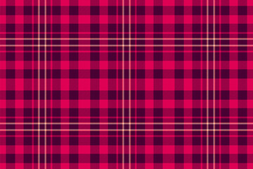 Day tartan texture background, dog tooth check seamless pattern. Sketch textile vector fabric plaid in dark and pink colors.