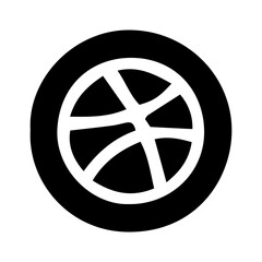 Obraz premium basketball icon with black circle background