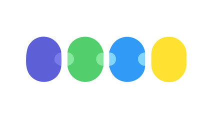 Blue green yellow and purple circles with lighter accents abstract background