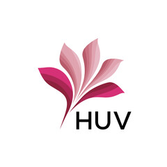 HUV Modern Floral Abstract Logo Design, HUV Later Logo, Creative Botanical Brand Identity
