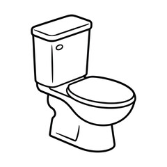 Simple line drawing of a modern toilet