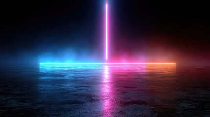 Neon Cross Glow Abstract Background