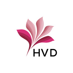 HVD Modern Floral Abstract Logo Design, HVD Later Logo, Creative Botanical Brand Identity
