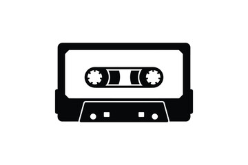 Classic audio cassette tape icon for music and retro media