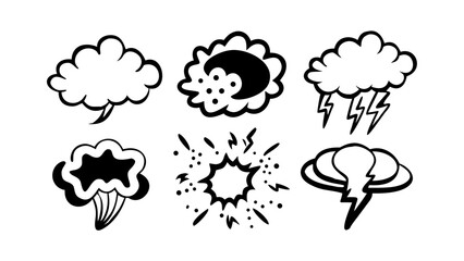 Comic book explosion effect with starburst and sound words vector