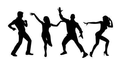 Couple performing salsa dance with flowing movements bachata latin dance