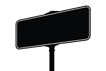 Blank black street sign on a pole © MSTASIA