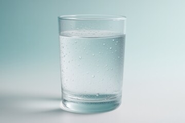 Glass of Water with Condensation on Gradient
