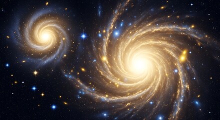 Obraz premium Spiral Galaxies in Deep Space.