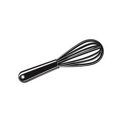 Whisk Utensil: A detailed illustration of a classic whisk, a culinary tool, against a plain background, ready to create fluffy masterpieces in the kitchen.