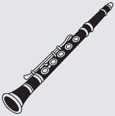 realistic bamboo flute silhouette vector art illustration, vector illustration of a flute, A wooden flute with a peacock feather on a blue background
