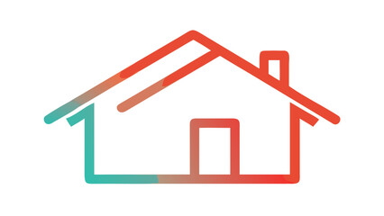Simple house outline with gradient color home symbol